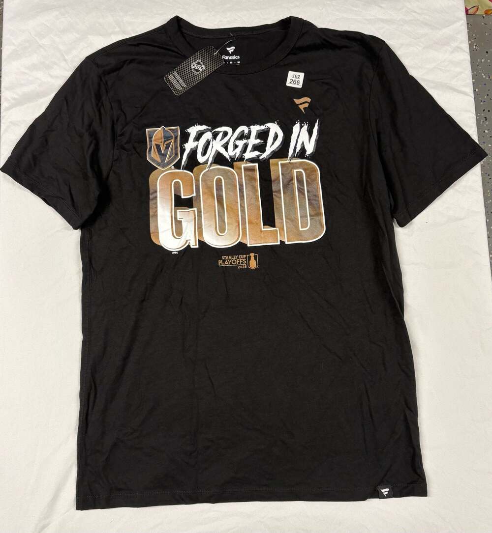 Fanatics Vegas Golden Knights Forged In Gold Stanley Cup Playoffs T-Shirt Black